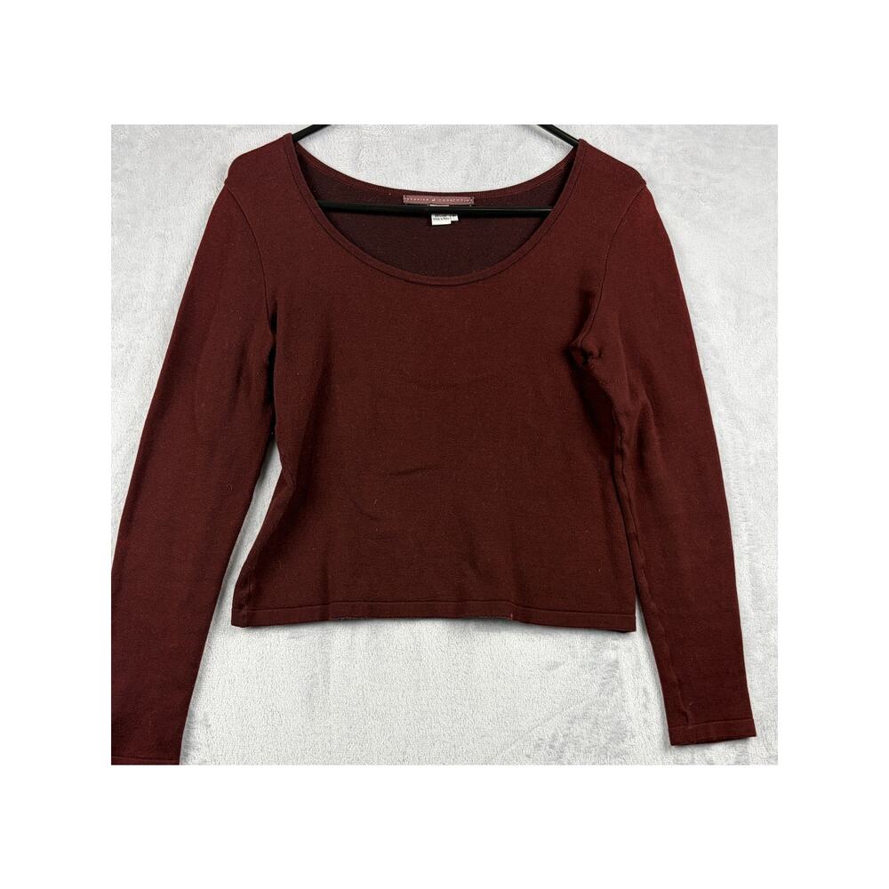 Peruvian Connection Pima Cotton Sweater – Burgundy – Size S - Picture 5 of 6